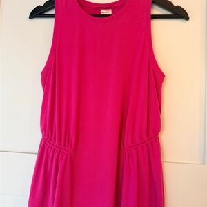 Athleta Hot Pink Sleeveless Tank Top with Gathered Sides